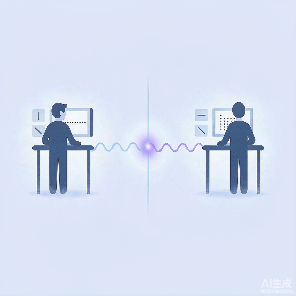 Alice 与 Bob 在两端用不同角度测纠缠粒子的示意